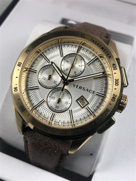 versace chronograph glaze|Men's Glaze Chronograph Stainless Steel Silver Dial Watch.